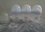 3 biberons Philips Avent Natural response avec tétines nr 1, Zo goed als nieuw