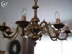 Twee vlaamse lusters in messing., Huis en Inrichting, Lampen | Kroonluchters, Ophalen, Gebruikt, Overige materialen, Vlaamse luster.