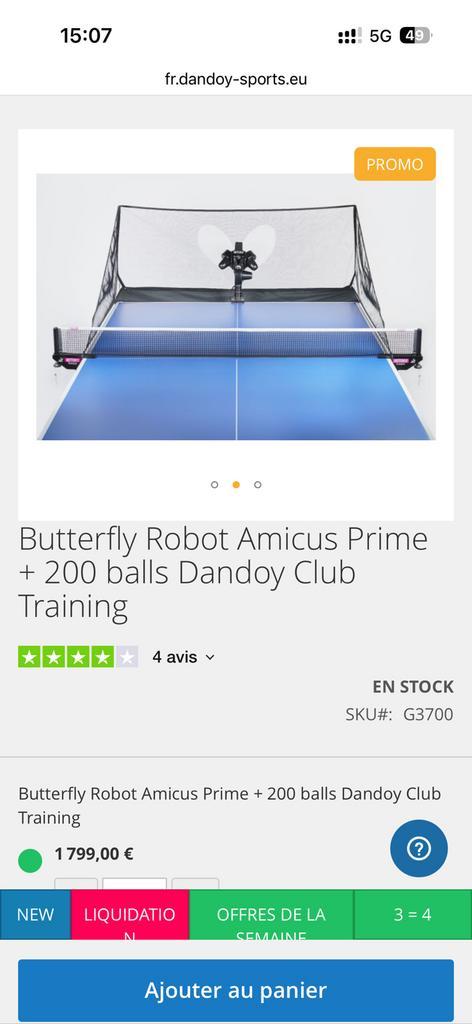 Butterfly Amicus prime taffeltennis robot, Sport en Fitness, Tafeltennis, Zo goed als nieuw, Ophalen