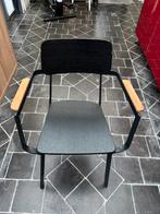 6 Zwarte metalen stoelen, Huis en Inrichting, Stoelen, Ophalen, Gebruikt, Zwart, Hout