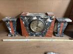 Marmeren klok Art Deco met 2 bijpassende zuiltjes, Huis en Inrichting, Woonaccessoires | Klokken, Ophalen of Verzenden