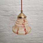 Vintage gemarmerde opaline glazen hanglamp., Antiek en Kunst, Curiosa en Brocante, Ophalen of Verzenden