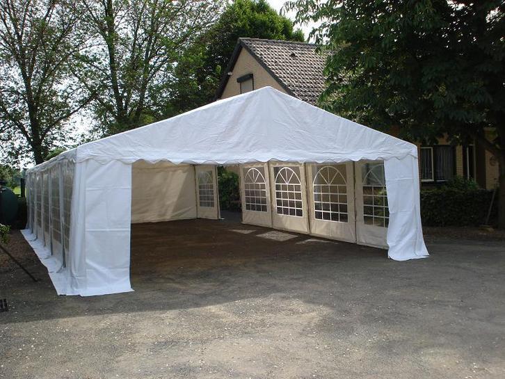 Dakzeil 6x6mtr PVC laminaat wit, Tuin en Terras, Partytenten, Zo goed als nieuw, Ophalen