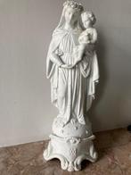 Beeld Maria met Kind in biscuit (45,5 cm), Verzamelen, Religie, Gebruikt, Christendom | Katholiek, Beeld(je), Ophalen
