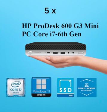 5 x HP Prodesk 600 G3 Mini - i7 6700T beschikbaar voor biedingen