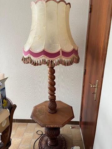 Antieke lampenkap, Huis en Inrichting, Ophalen, Gebruikt, Bruin, 50 cm of meer