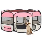 vidaXL Hondenren inklapbaar met draagtas 145x145x61 cm roze, Nieuw, Ophalen of Verzenden