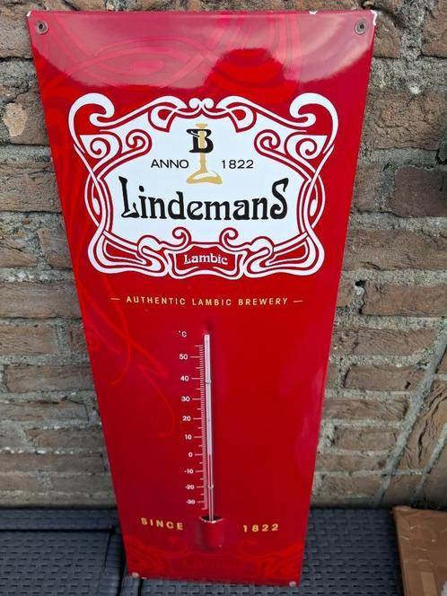 Emaillebord Lindemans, Verzamelen, Biermerken, Nieuw, Reclamebord, Plaat of Schild, Overige merken, Ophalen of Verzenden