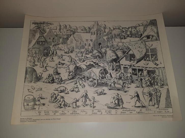 Gravure historique : La foire de Hoboken, Antiquités & Art, Art | Eaux-fortes & Gravures, Enlèvement ou Envoi