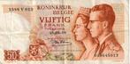 BILLET DE 50 FRANCS  BELGIQUE  ROI BAUDOUIN   1966, Timbres & Monnaies, Enlèvement ou Envoi, Billets en vrac