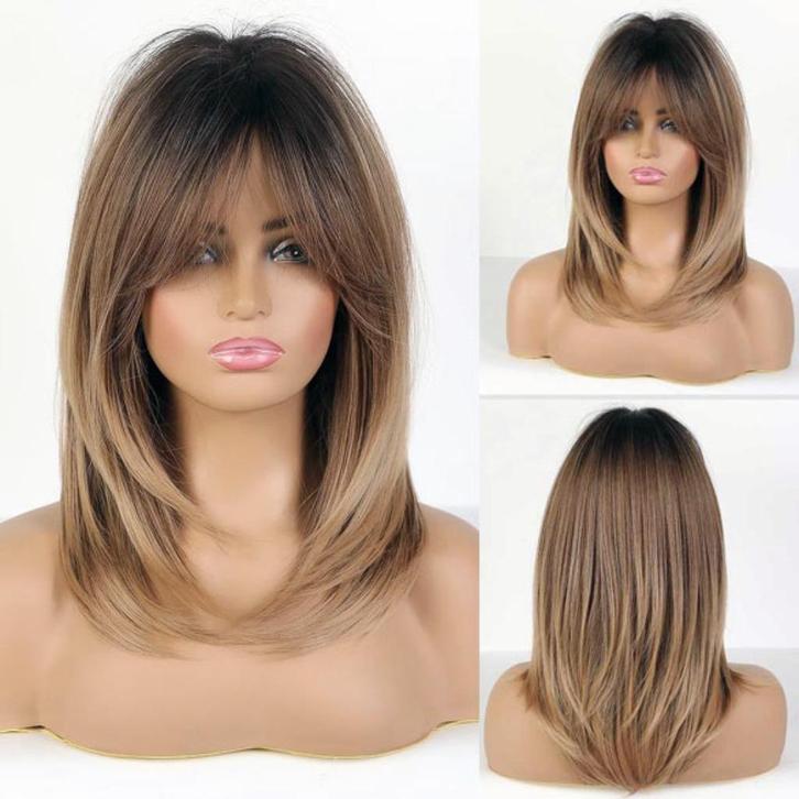 Pruik schouderlang haar in laagjes model 242 5, Handtassen en Accessoires, Uiterlijk | Haarverzorging, Nieuw, Verzenden