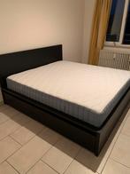 Bed met boxspring 180x200 zwart, Ophalen, Zo goed als nieuw, Zwart