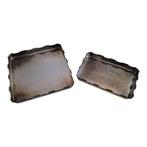 Twee zilverkleurige schotels, Antiek en Kunst, Ophalen of Verzenden