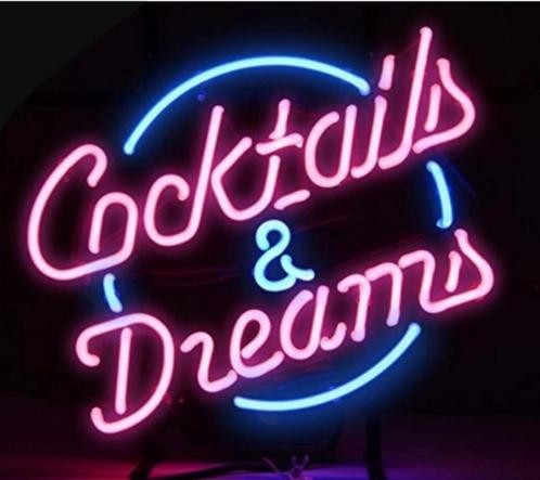 Cocktails & dreams neon & veel andere bar cafe mancave neons, Collections, Marques & Objets publicitaires, Neuf, Table lumineuse ou lampe (néon)