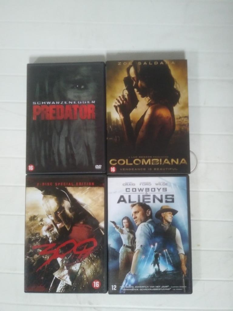 Predator, Colombiana, 300, Cowboys & Aliens, Cd's en Dvd's, Dvd's | Actie, Zo goed als nieuw, Actie, Vanaf 16 jaar, Ophalen of Verzenden