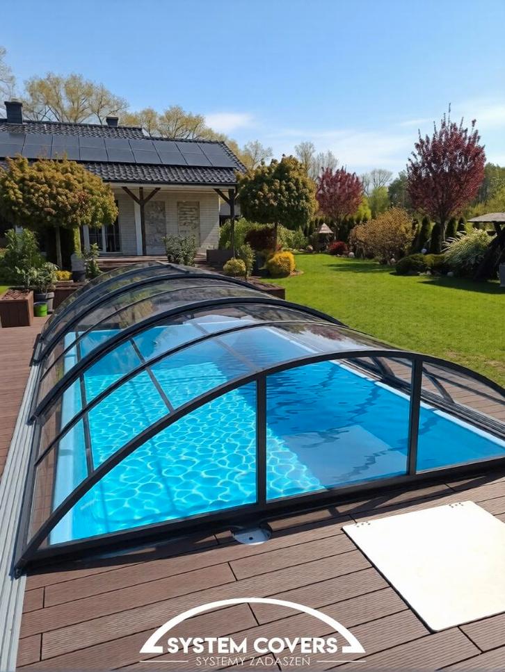 Zwembadoverdekking / pool cover 3.6x6.4x1.2 m , kleur DB703, Jardin & Terrasse, Accessoires de piscine, Neuf, Autres types, Enlèvement ou Envoi
