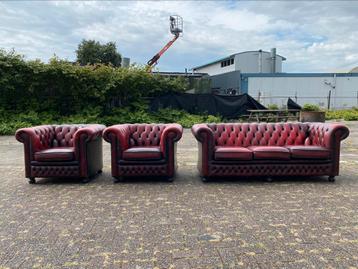 Springvale Chesterfield 3+1+1 zetels rood GRATIS GELEVERD, Enlèvement ou Envoi, Cuir