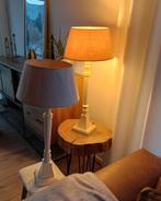 Twee lampen, landelijke stijl, 80 cm hoog, beige, Huis en Inrichting, Lampen | Tafellampen, Ophalen