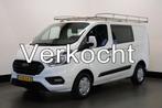 Ford Transit Custom 2.0 TDCI Dubbele Cabine EURO 6 - Airco -, Auto's, Wit, Bedrijf, Parkeersensor, Ford