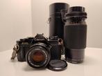 Canon AV1 met een 50mm 1:1.8 lens en een Unitor lens, Audio, Tv en Foto, Fotocamera's Analoog, Ophalen of Verzenden, Zo goed als nieuw