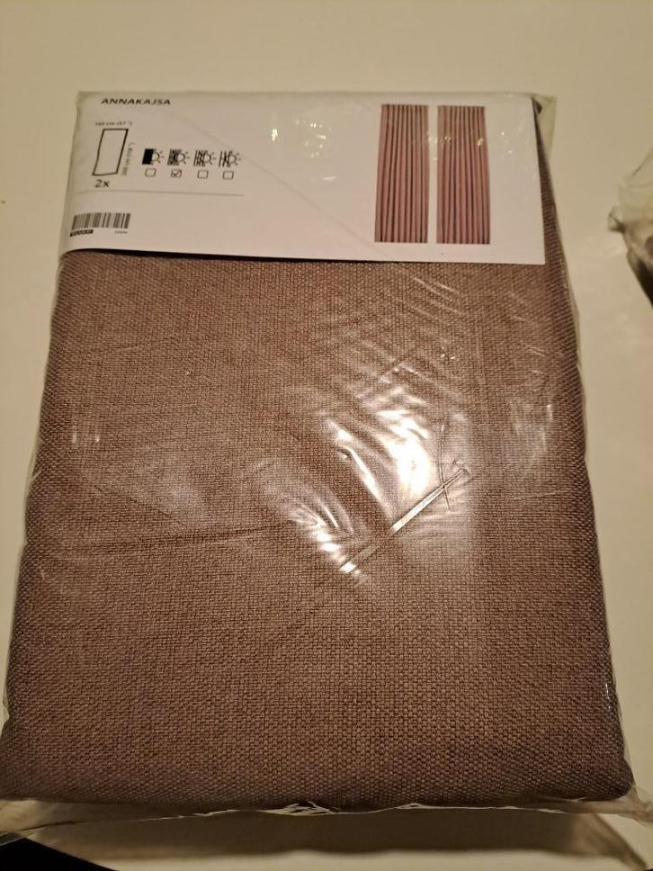Ikea Annakajaska gordijnen –roze-bruin – nieuw ( 2 stuks), Huis en Inrichting, Stoffering | Gordijnen en Lamellen, Nieuw, 200 cm of meer