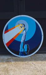 Top XXL groot emaille reclamebord Marchal Peugeot., Collections, Enlèvement ou Envoi, Comme neuf, Panneau publicitaire