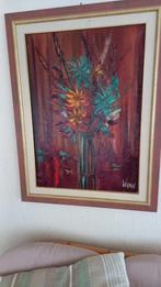 Bloemen geschilderd door Wisman. Jaren 70., Antiquités & Art, Art | Peinture | Abstraite, Enlèvement ou Envoi