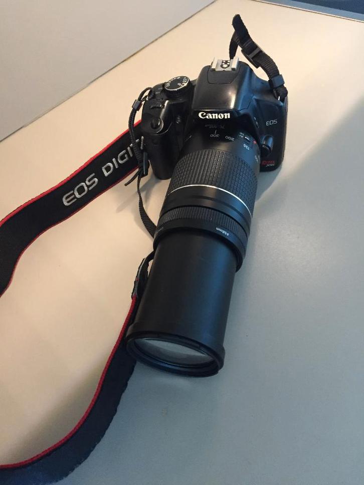 Camera Canon Eos Rebel XSI+Lens 75-300mm, Audio, Tv en Foto, Fotocamera's Digitaal, Zo goed als nieuw, Spiegelreflex, Canon, Ophalen