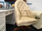 Chesterfield Boston Leren Bureaustoel, Huis en Inrichting, Bureaustoelen, Ophalen, Zo goed als nieuw, Beige, Bureaustoel
