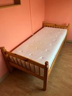 Houten eenpersoonsbed met matras, 100 cm, Gewoon, Une personne, Brun