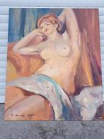 Huile sur panneau nu signe tony reniers, Antiek en Kunst, Ophalen of Verzenden