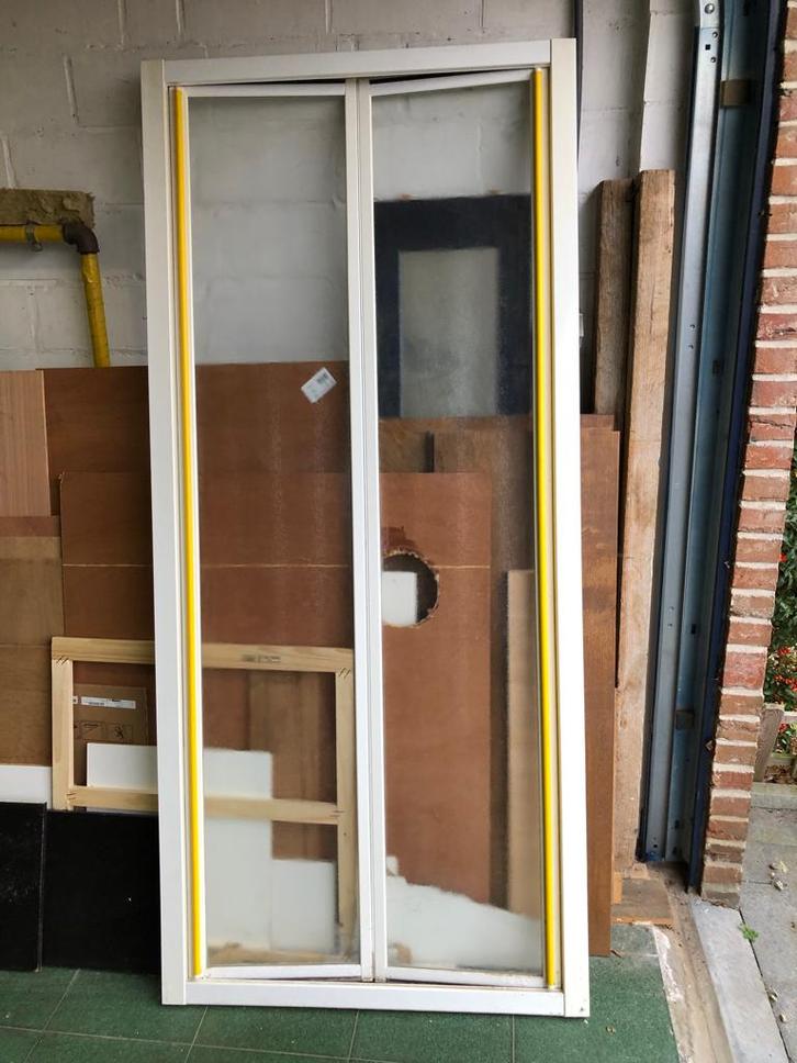 Ruimte besparende vouw-douchedeur, Doe-het-zelf en Bouw, Sanitair, Gebruikt, Douche, Glas, Ophalen