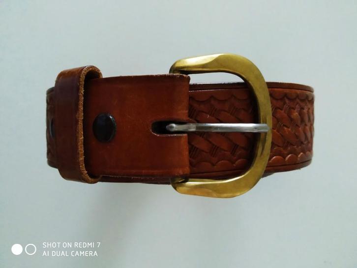 BIANCHI #B8 leren herenriem T34, Kleding | Heren, Riemen en Ceintuurs, Gedragen, Riem of Ceintuur, 95 tot 105 cm, Bruin, Echt leder