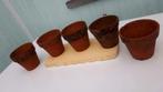 lot de 5 pots en terre cuite usagés dia 12 à 12,5 cm, Enlèvement