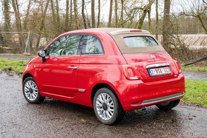 FIAT 500 CABRIO, Auto's, Fiat, Particulier, Cruise Control, Lichtmetalen velgen, Radio, Elektrisch, Rood, Beige, Ophalen