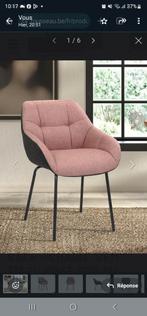 DESTOCKAGE Chaise 'Jan' Tissu Rose Dos PU Gris foncé À 40€, Enlèvement ou Envoi, Neuf, Gris