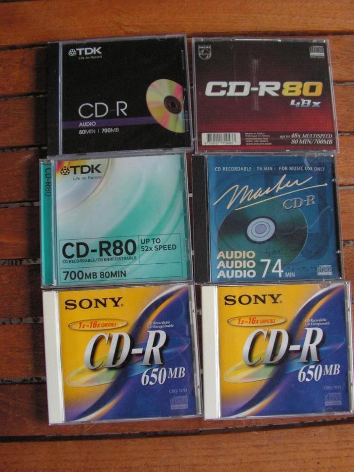 Lot van 6 x CD-R +  2  x Philips CD-R80 48 (2 € vr alles), Computers en Software, Beschrijfbare discs, Nieuw, Cd, Ophalen of Verzenden