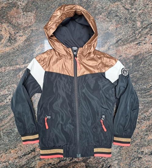 Gevoerde regenjas zwart wit roze koper Mt 110, Kinderen en Baby's, Kinderkleding | Maat 110, Zo goed als nieuw, Meisje, Jas, Ophalen of Verzenden