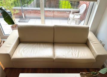 Beige lederen zetel 3-zit beschikbaar voor biedingen