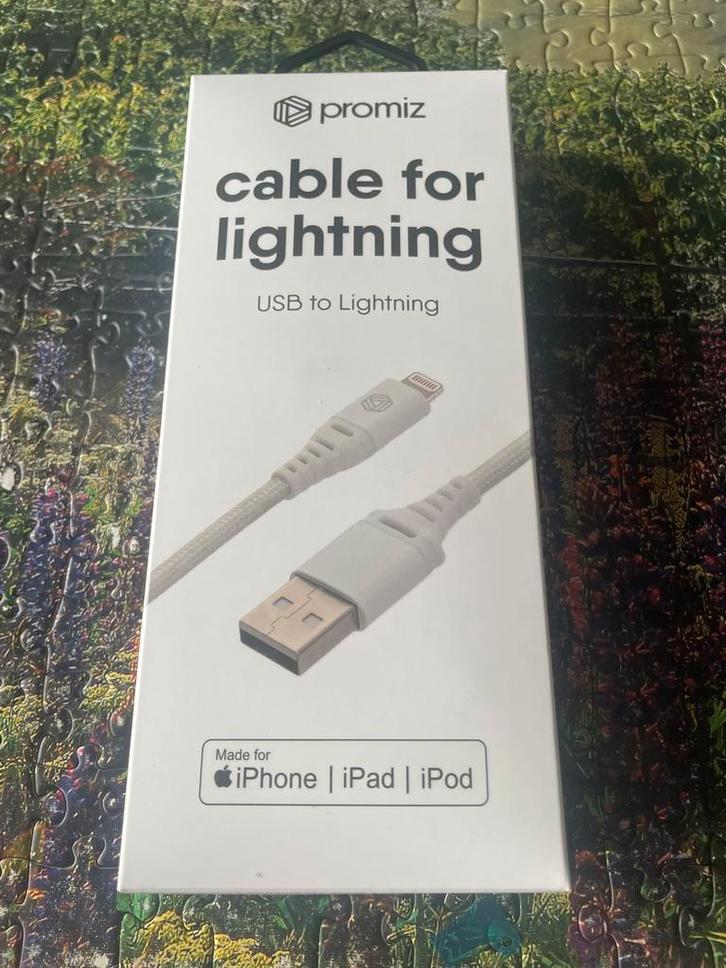 Promiz Lightning to USB kabel 3 meter Made For iPhone, Telecommunicatie, Mobiele telefoons | Telefoon-opladers, Nieuw, Apple iPhone