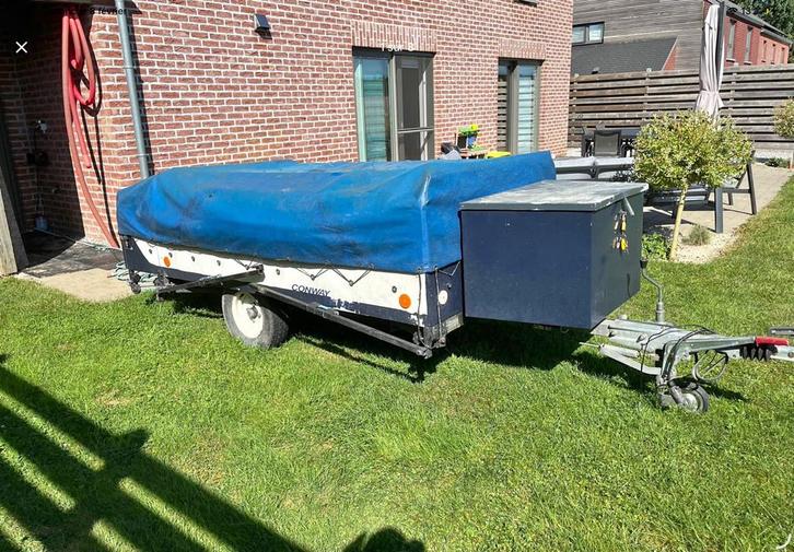 Camping car pliant sur remorque, Caravanes & Camping, Camping-cars, Particulier, Auvent, Enlèvement