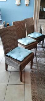 6 Rotan stoelen met zitkussens als nieuw 255€, Tuin en Terras, Tuinsets en Loungesets, Ophalen, Zo goed als nieuw, Rotan, Stoel