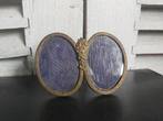 Mooi oud dubbel ovaal fotolijstje met origineel glas, Antiek en Kunst, Ophalen of Verzenden