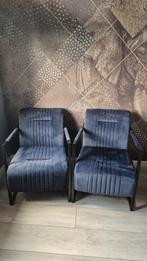 2 blauwe fauteuils, Ophalen, Zo goed als nieuw