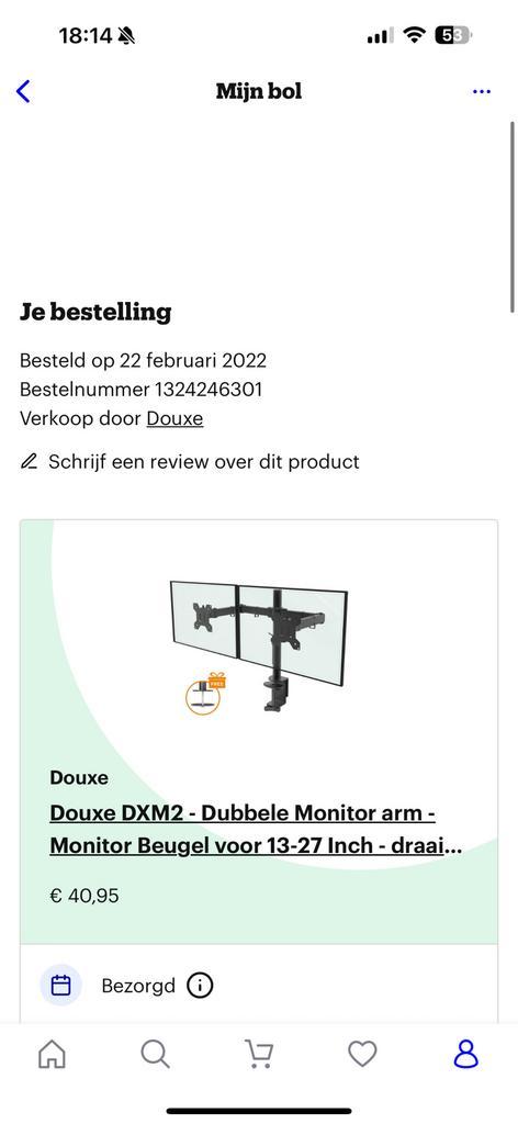 Monitor beugel Douxe, Computers en Software, Monitoren, Gebruikt, Gaming, In hoogte verstelbaar, Draaibaar, Kantelbaar, Ophalen