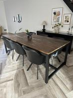 Table à manger bois massif + 6 chaises cuire, Maison & Meubles, Tables | Tables à manger, Autres essences de bois, Utilisé