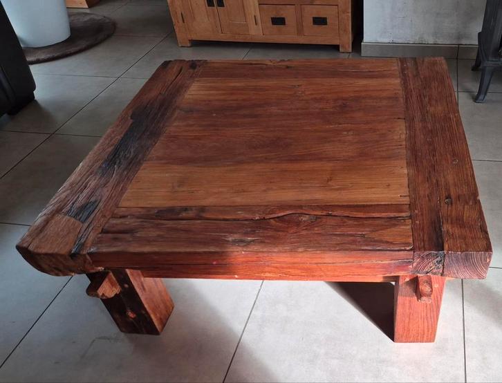 Salontafel Teak, Huis en Inrichting, Tafels | Salontafels, Zo goed als nieuw, Vierkant, Ophalen
