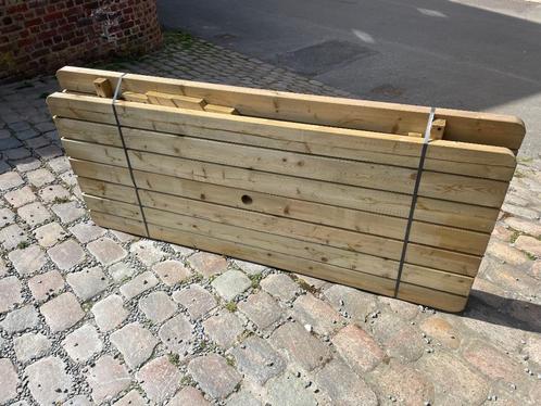 Picknicktafel 180 cm, zitvlak met drie planken., Tuin en Terras, Picknicktafels, Zo goed als nieuw, Rechthoekig, Hout, Inklapbaar