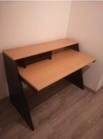 Bureau en bois noir et chêne clair + meuble, Enlèvement, Comme neuf, Bureau