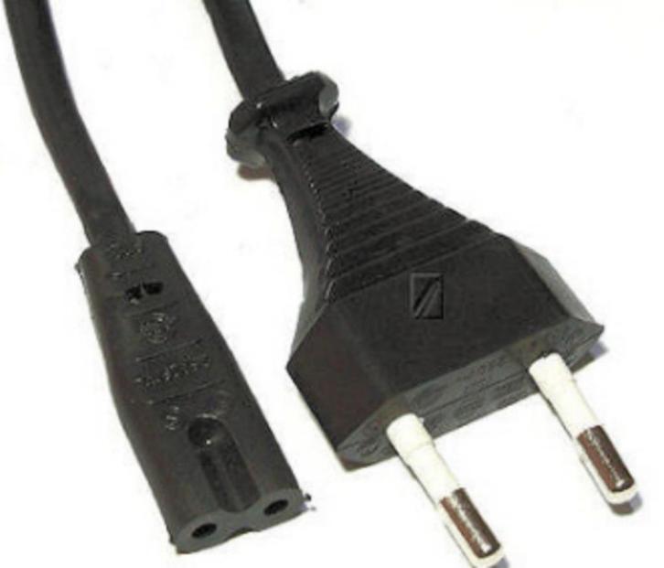 Netsnoer Apparaatkabel met C7-Female/Euro-Male Zwart 180cm, Computers en Software, Pc- en Netwerkkabels, Zo goed als nieuw, Verzenden